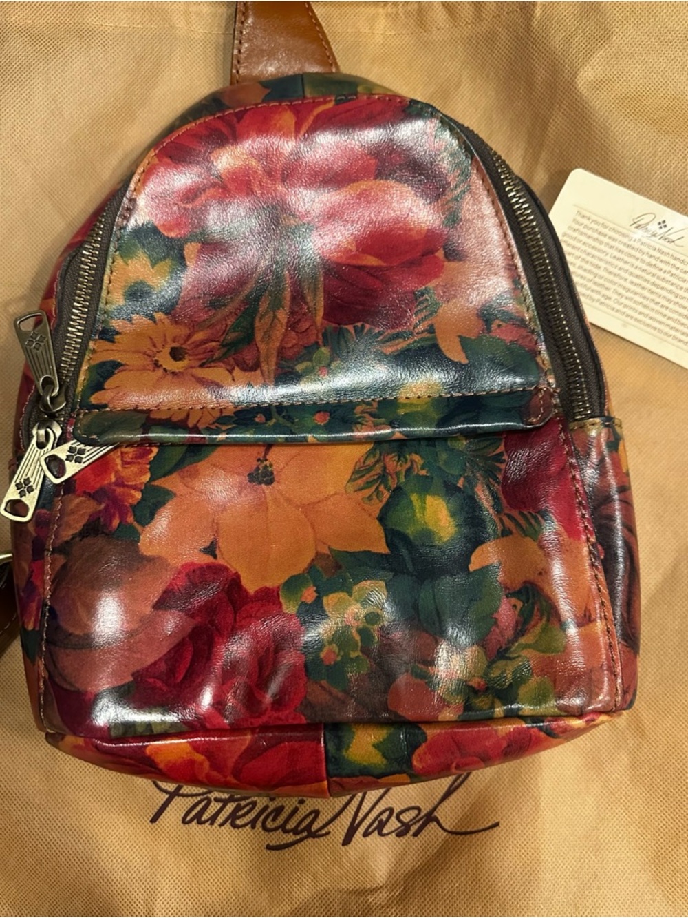 Patricia Nash Floral Crossbody Sling Bag, New No Tag